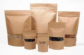 Kraft Stand Up Pouches with Grip Seal