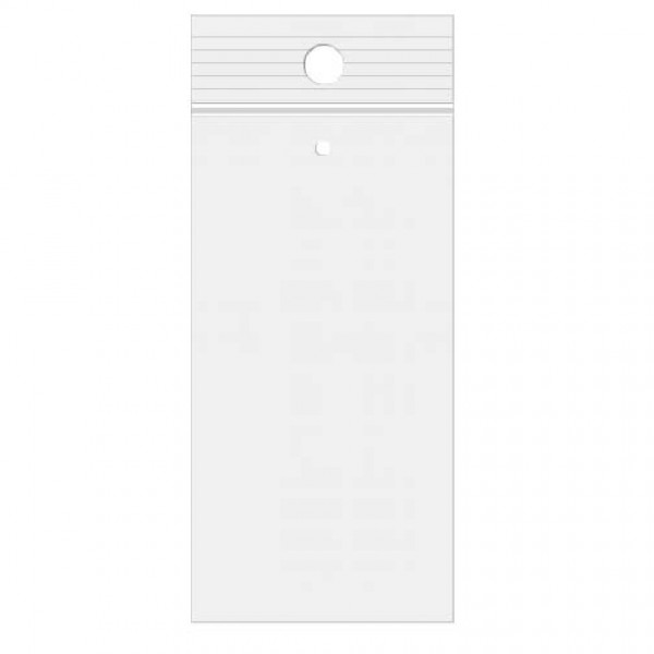 Grip Seal Bags with Hang and Vent-hole 5x20cm Crystal Clear PP 50 micron (100 pieces) [ZR28V]