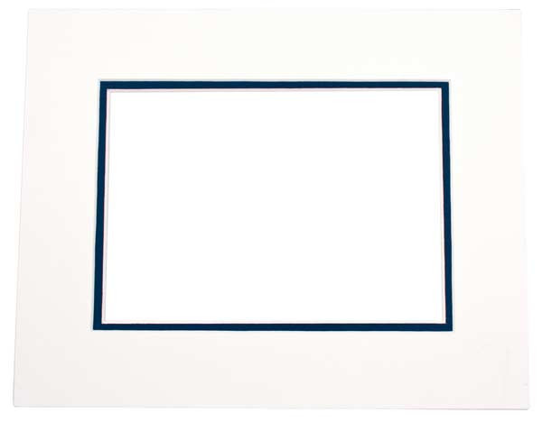 Mount Board Double thick Ivory/dark Blue 50.8x61cm with 39.7x49.9cm Window (10 pieces) [MD20168]