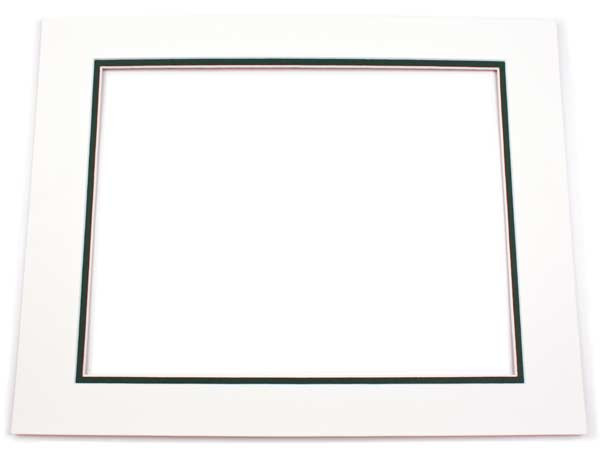Mount Board Double thick Ivory/dark Green 12.7x17.8cm with 6.7x11.8cm Window (10 pieces) [MD20057]