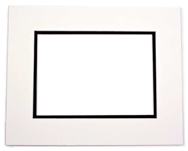 Mount Board Double thick Ivory/Black 45.7x61cm with 32.1x47.3cm Window (10 pieces) [MD20102]