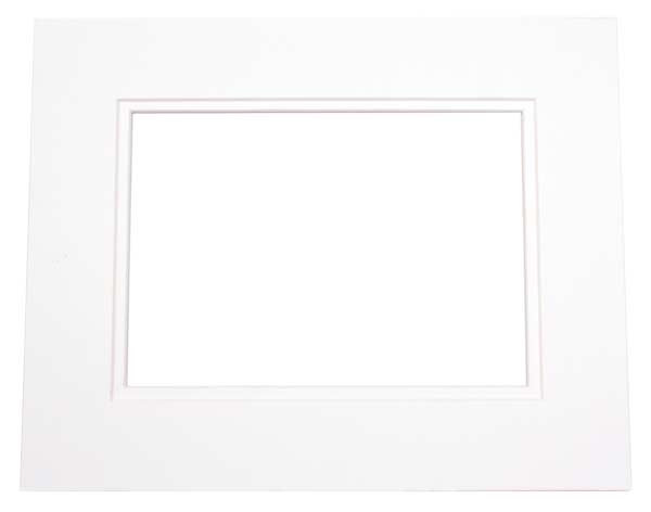 Mount Board Double thick White/White 27.9x35.6cm with 19.4x24.5cm Window (10 pieces) [MD20148]