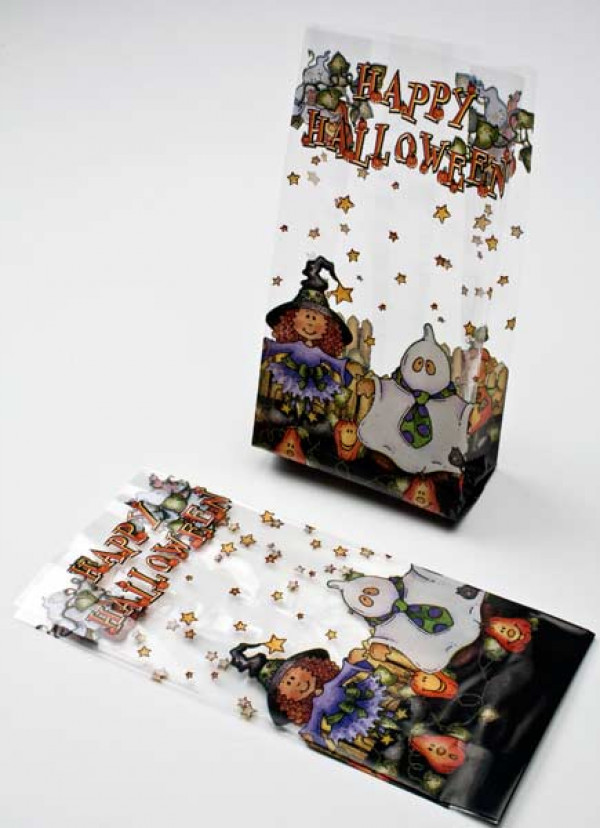 Printed Bags Happy Halloween 8.9x5.1x19.1cm with side gusset (100 pieces) [G3TOT]