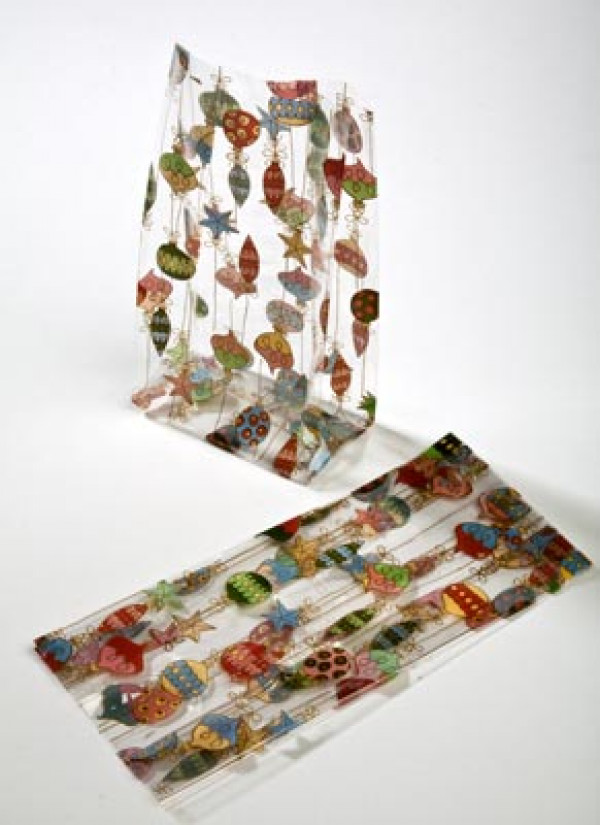 Printed Bags Christmas Ornaments 12.7x7.6x29.2cm with side gusset (100 pieces) [G5ORN]