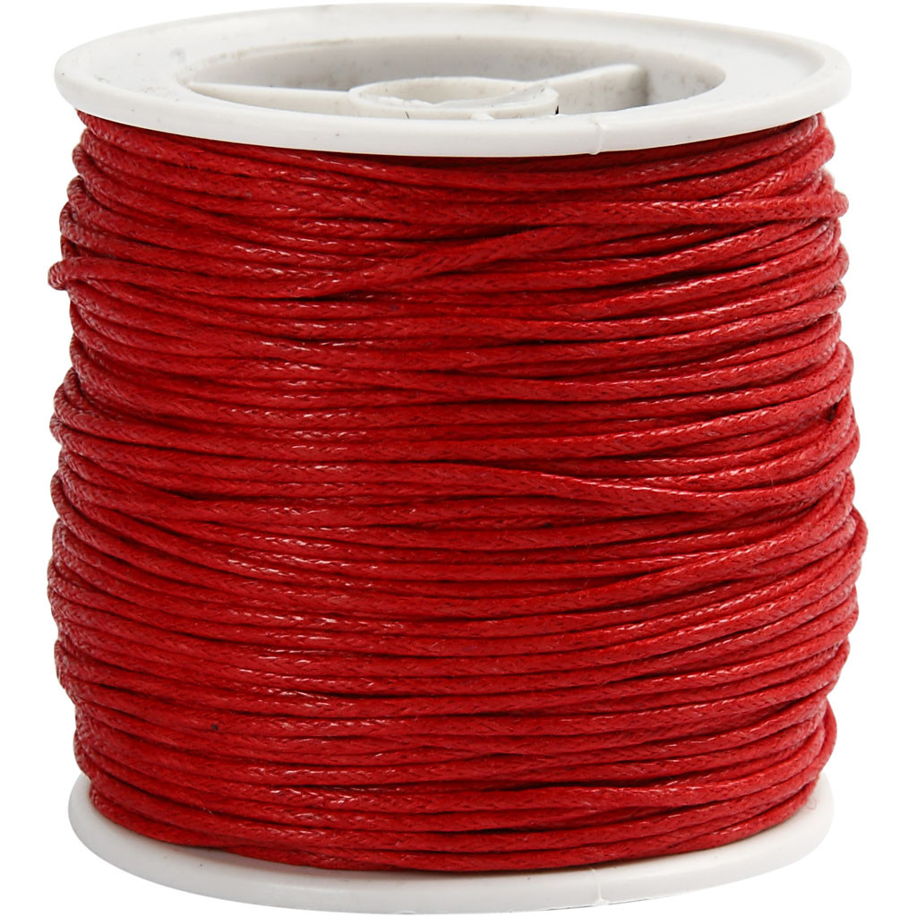 Cotton Cord, thickness 1 mm, red, 40m