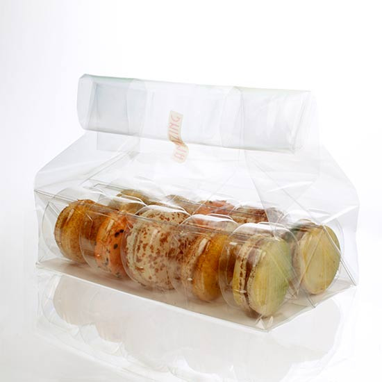 Plastic Bags for 10 Macarons incl. Insert (25 pieces) [MBG22]