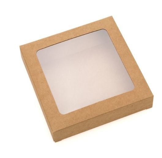 Kraft Gift Boxes with Window 10.5x2.2x10.5cm (25 pieces) [WKRG245]