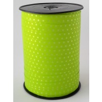 Curling Ribbon with Dots Lime Green 10 mm x 225 mtr (1 roll) [HV-PLS10LG]
