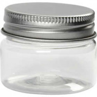 Plastic Jar with Screw-on Lid, H: 35 mm, D: 45 mm, 10 pcs [HOB-13178]
