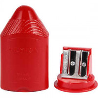 Pencil Sharpener, H: 8.5 cm, D: 9-12 mm, 1 pc, red [HOB-14142]