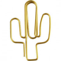 Metal Paperclips, size 40x30 mm, 6 pcs, gold [HOB-14213]