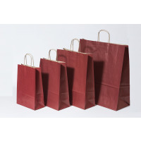 Paper Carrier Bags dark Red 26+12x35cm Kraft 90 grams (50 pieces) [PAM2635DKR]