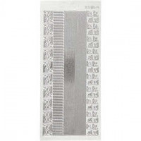 Stickers, sheet 10x23 cm, 1 sheet, silver [HOB-170025]