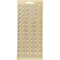 Stickers, sheet 10x23 cm, 1 sheet, gold [HOB-170119]