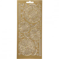 Stickers, sheet 10x23 cm, 1 sheet, gold [HOB-170234]