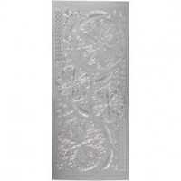 Stickers, sheet 10x23 cm, 1 sheet, silver [HOB-170235]