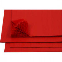 Honeycomb paper, sheet 28x17.8 cm, 8 sheets, red [HOB-20498]