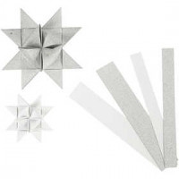 Paper Star Strips, W: 15+25 mm, D: 6.5+11.5 cm, 40 strips, white [HOB-20774]