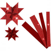 Paper Star Strips, W: 15+25 mm, D: 6.5+11.5 cm, 40 strips, red [HOB-20775]