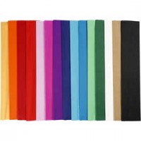 Crepe Paper, W: 50 cm, L: 2.5 m, 60 pleats, asstd colours [HOB-209021]