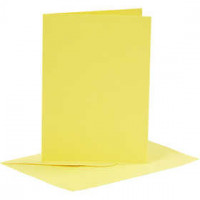 Cards and Envelopes, card size 10,5x15 cm, envelope size 11,5x16,5 cm, yellow, 6sets [HOB-23012]