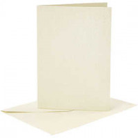 Cards and Envelopes, card size 10.5x15 cm, envelope size 11.5x16.5 cm, 4 sets, off-white [HOB-23032]