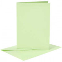 Cards and Envelopes, card size 10.5x15 cm, envelope size 11.5x16.5 cm, 6 sets, light green [HOB-23104]