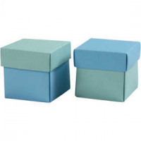 Folding box, size 5,5x5,5 cm,  250 g, light turquoise/dark turquoise, 10pcs