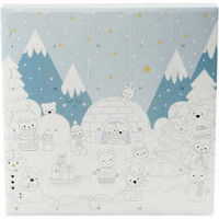 Christmas calendar, size 38.5x38.5 cm, thickness 5.5 cm, 1 pc, white [HOB-23318]