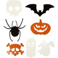Halloween Motifs, size 5-10 cm,  180 g, 50mixed