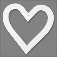 Heart Frame, size 18x18 cm, 230 g, 16 pcs, white [HOB-23465]