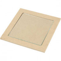 Trivet with Glass Plate, outer size 15x15x0.5 cm, inner size 11x11x0.55 cm, 6 pcs [HOB-23607]