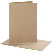 Cards And Envelopes, card size 10.5x15 cm, envelope size 11.5x16.5 cm, 10 sets, natural [HOB-23712]