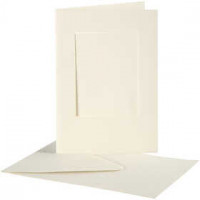 Passepartout Card, card size 10.5x15 cm, envelope size 11.5x16.5 cm, 10 sets, off-white [HOB-23720]