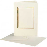 Passepartout Card, card size 10.5x15 cm, envelope size 11.5x16.5 cm, 10 sets, off-white [HOB-23726]