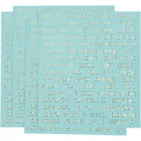 Stickers, sheet 10x11.5 cm, 4 pcs, turquoise [HOB-24792]