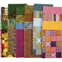 Decoupage Paper, sheet 25x35 cm, 17 g, 400 mixed sheets, brown, green, yellow [HOB-25487]