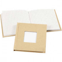 Notebook, size 10x10 cm, hole size 60 g, 1 pc, brown [HOB-264530]