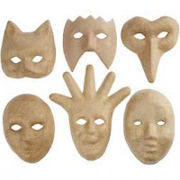 Masks, H: 12-21 cm, 6 pcs [HOB-26712]