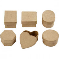 Mini Boxes, D: 4-6 cm, H: 3 cm, 6 pcs [HOB-268003]