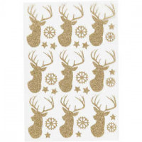 Glitter Stickers, sheet 12x18.5 cm, 1 sheet, gold [HOB-27004]