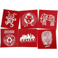 Screen Stencils, sheet 20x22 cm, 6 mixed sheets [HOB-27050]