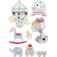 3D Stickers, H: 25-70 mm, W: 20-55 mm, 8 pcs [HOB-27095]