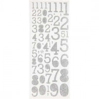 Glitter Stickers, sheet 10x24 cm, 2 sheets, silver [HOB-29109]