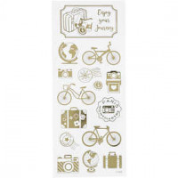Stickers, sheet 10x24 cm, approx. 15 pc, 1 sheet, gold [HOB-29144]