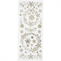 Stickers, sheet 10x24 cm, approx. 29 pc, 1 sheet, gold [HOB-29150]