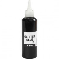 Glitter Glue, 118 ml, black [HOB-31830]