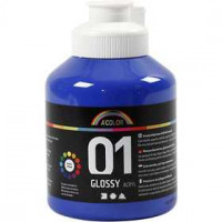 A-Color Acrylic Paint, blue, 01 - glossy, 500ml [HOB-32024]