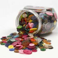 Button Mix, D: 12+18+20 mm, 800 pcs, asstd colours [HOB-40381]
