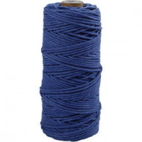 Cotton Twine, L: 100 m, thickness 2 mm, 225 g, blue [HOB-41542]